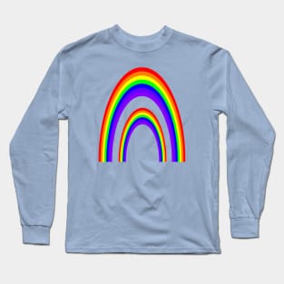 Retro Twinned Rainbow Seventies Style Seven Colors Long Sleeve T-Shirt